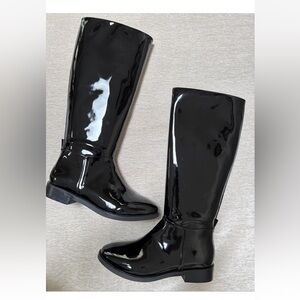 Aerosoles Women’s knee high riding Boots Patent Black leather New Size 6